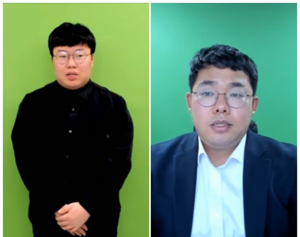 사진=BJ봉준(좌)과 BJ오메킴(우)의 유투브 사과 영상 캡처