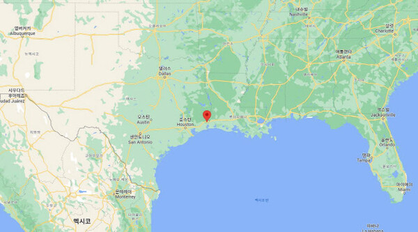 미국 골든 트라이앵글 폴리머스 프로젝트 현장 위치도. 해당 현장은 미국 텍사스 휴스턴에서 동쪽으로 180km 떨어진 오렌지 카운티에 위치하고 있다. 사진=DL이앤씨